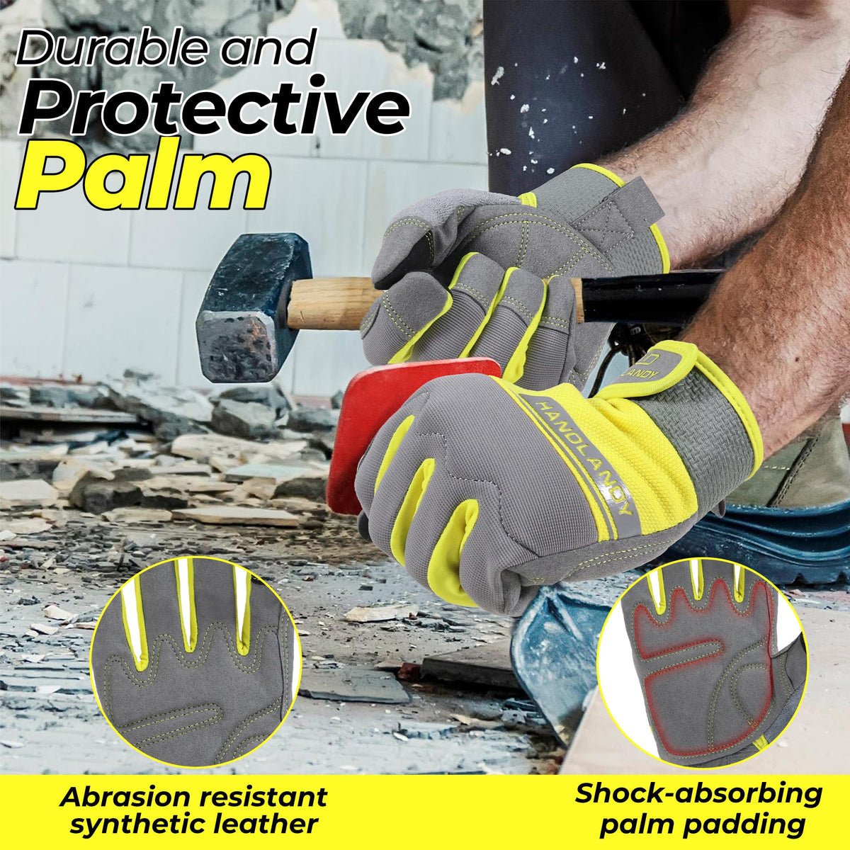 HANDLANDY gloves with touchscreen fingertips for easy phone use on the job.