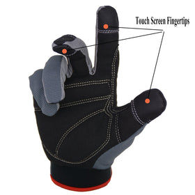 HANDLANDY gloves showing touchscreen fingertips for phone use on the job.
