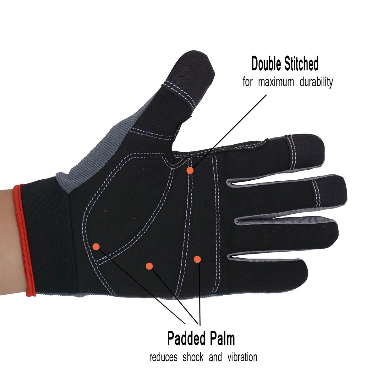 HANDLANDY work gloves touchscreen fingertips allow phone use without removal
