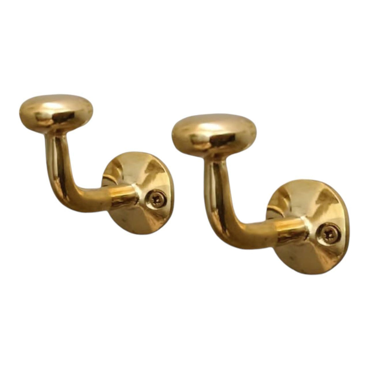 HANDLUX unlacquered brass wall hook close-up showing sturdy hanging point for coats