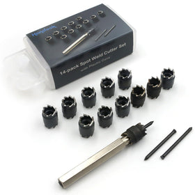 Handook spot weld cutter tool setup for quick panel separation