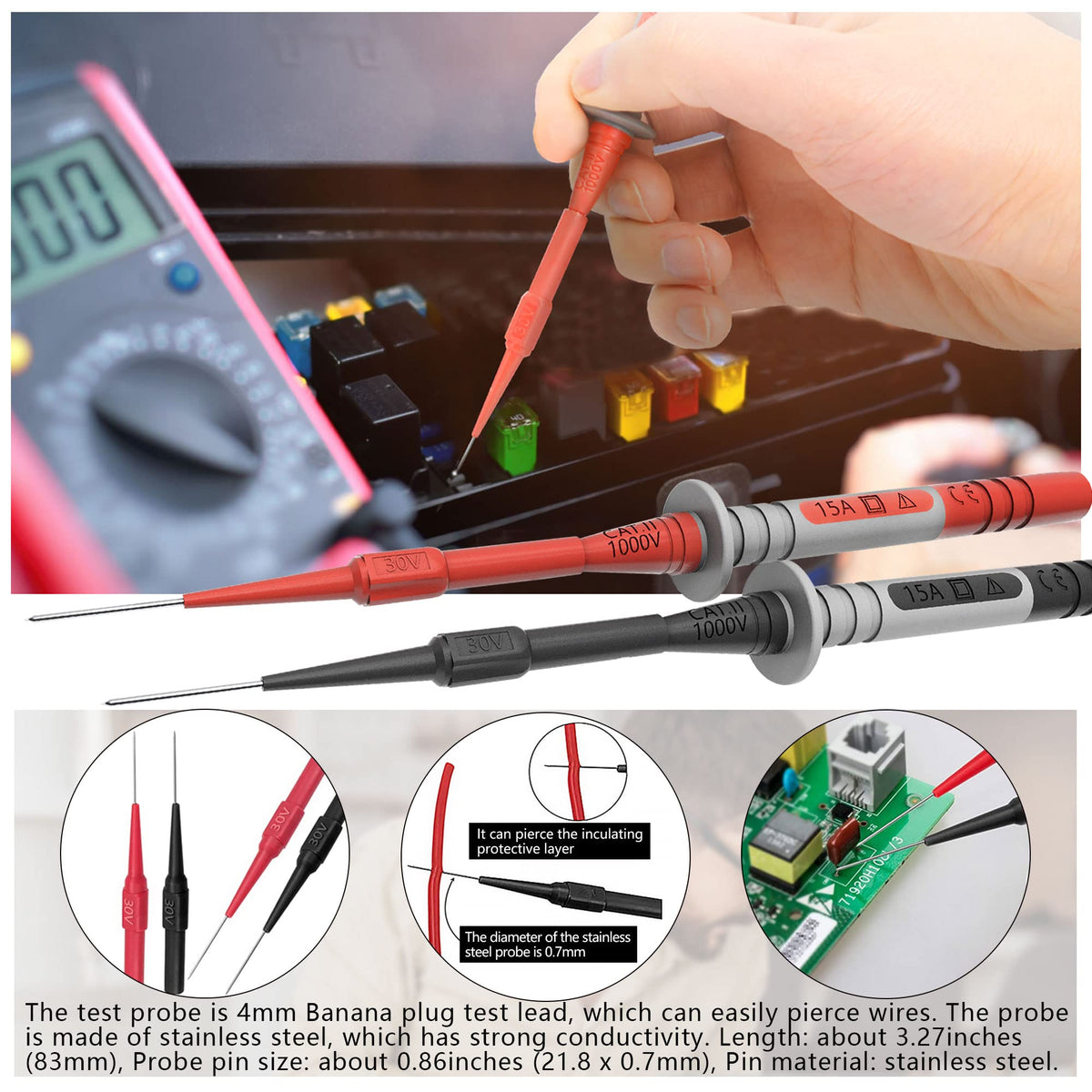 HANDSKIT cable test lead rated up to 1000V and 16A for high-voltage testing