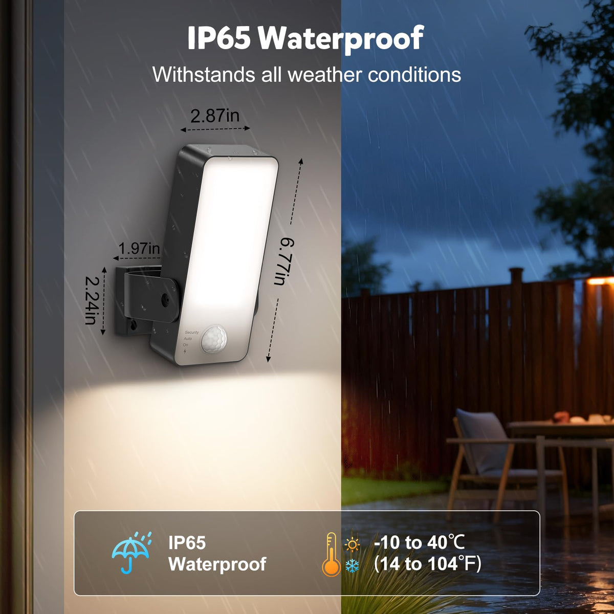 Handsonic adjustable-head outdoor light tilts for precise illumination.