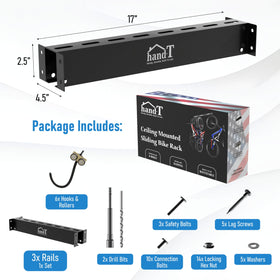 HANDT installation-ready ceiling rack for easy garage mounting