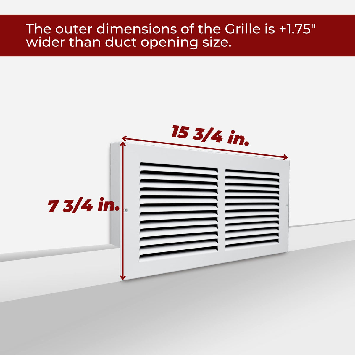 Handua baseboard vent cover installation is easy with included screws.