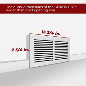 Handua baseboard vent cover installation is easy with included screws.
