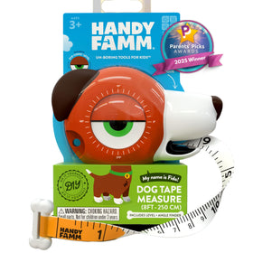Handy Famm Fido Dog 4-in-1 tape measure for kid-friendly learning.