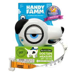 Handy Famm Spot the Dog tape measure helps kids learn measurement hands-on.