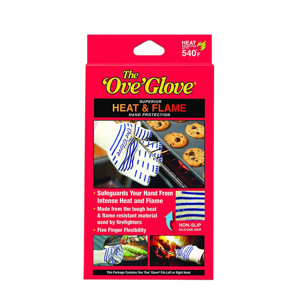 Handy Man's Ove Glove outer layer provides heat and flame resistance for safe handling.