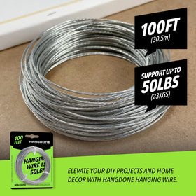 HangDone 16-gauge non-coated steel wire, durable for DIY wall decor.