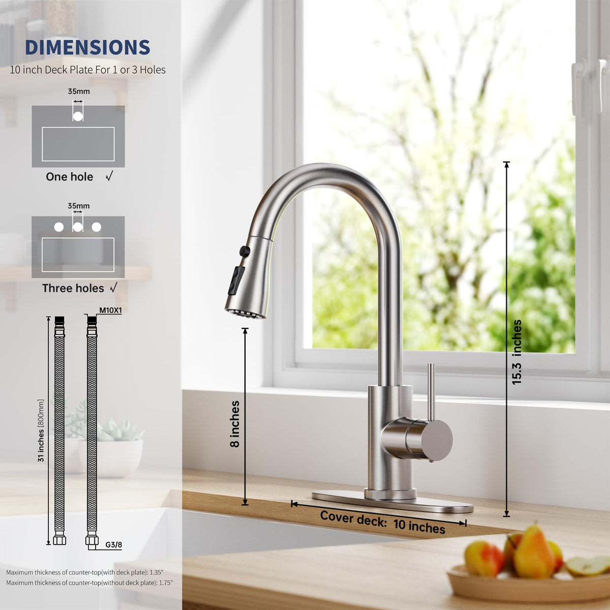 HANGE high-arc stainless faucet ideal for spacious sink tasks
