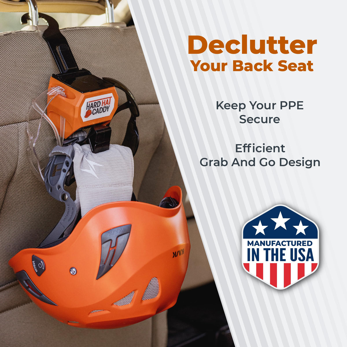 Hangen Hard Hat Caddy belt clip keeps PPE with you as you move between tasks.