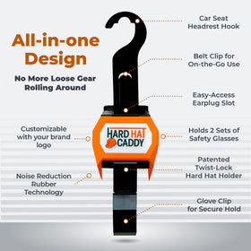 Hangen Hard Hat Caddy foldable hook elevates PPE off the floor during transport.
