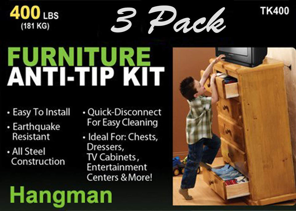 Hangman TK-400-3 anti-tip kit assembly for secure wall mounting