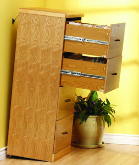 Hangman TK-400-3 file cabinet secured to wall to prevent tipping