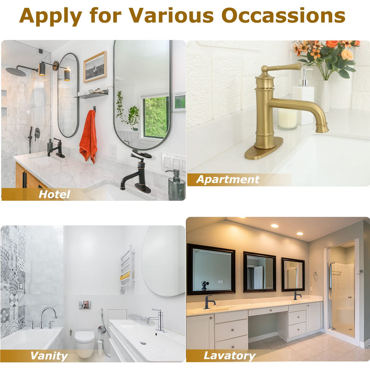 Hangoro L2301-BG vanity rendering in brushed brass for contemporary spaces