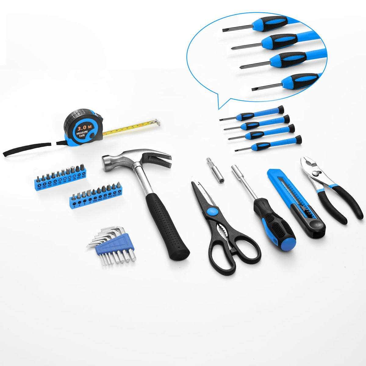Hangying blue toolbox open inside organized for hassle-free tool access