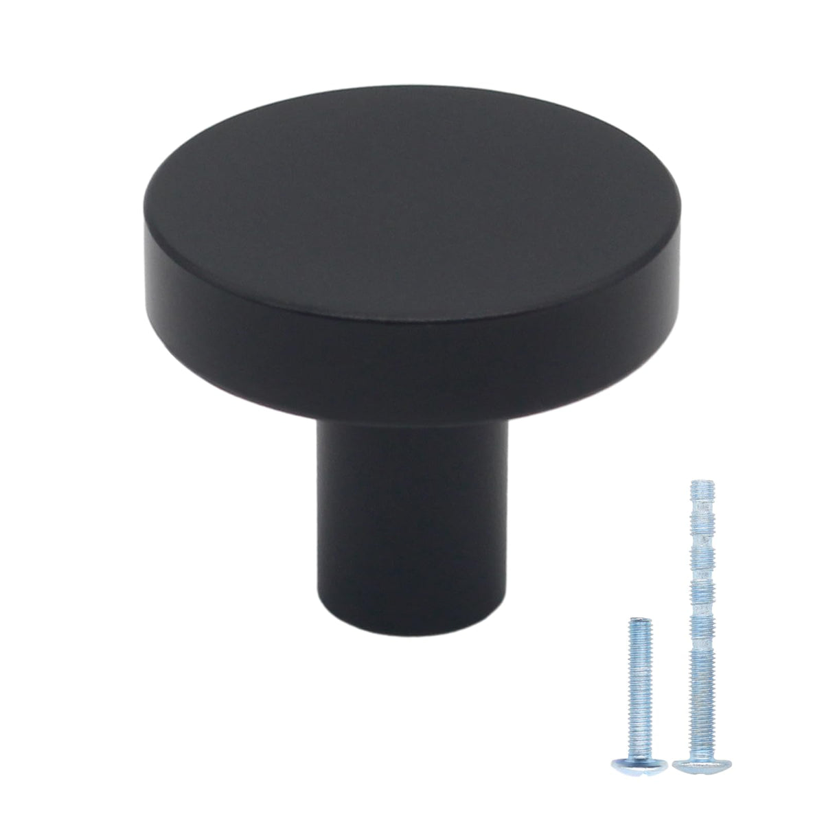HANIHUA matte black cabinet knob close-up with premium aluminum finish.