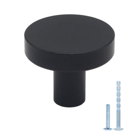 HANIHUA matte black cabinet knob close-up with premium aluminum finish.
