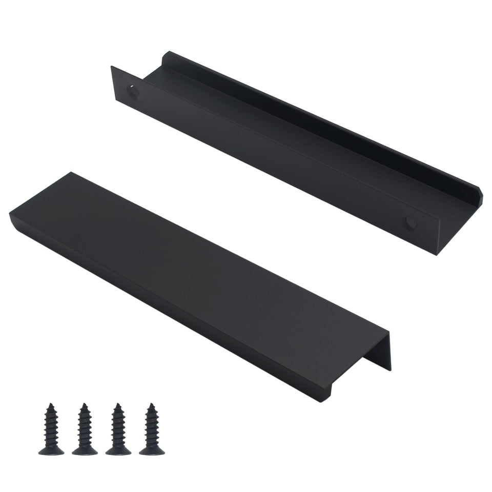 HANIHUA matte black finger pull on a cabinet door for a modern update