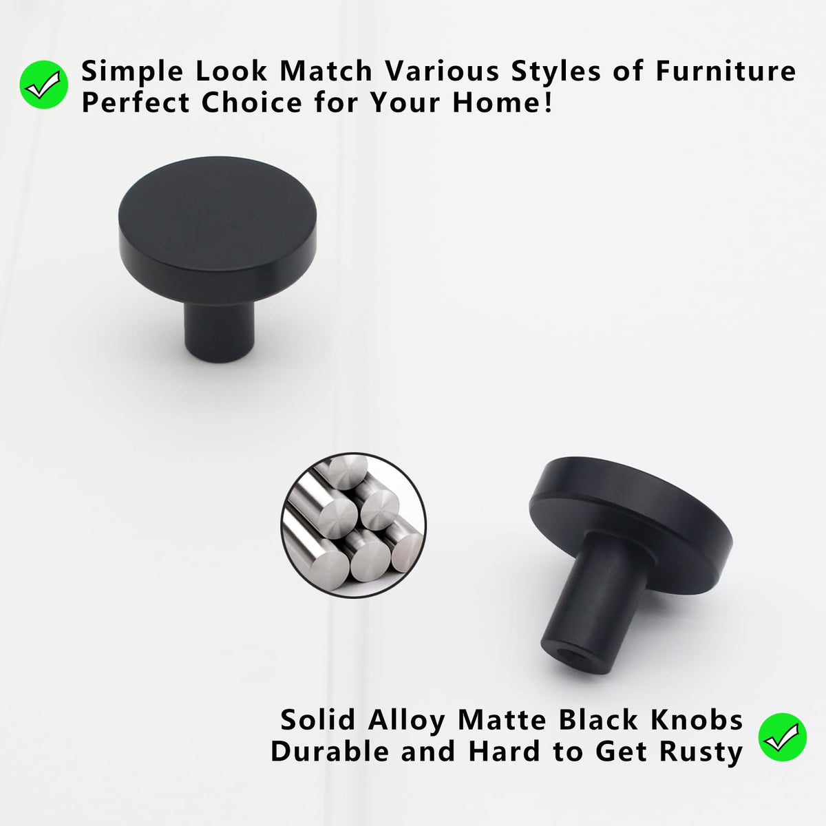 HANIHUA solid aluminum knob resists moisture and daily use.