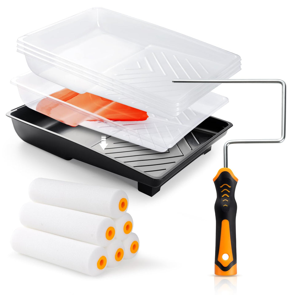 HANJKINZ 6in paint roller kit for smooth wall coverage and even color distribution.