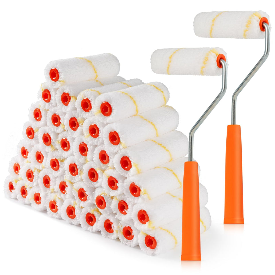 HANJKINZ microfiber roller kit delivering smooth 4-inch wall coverage