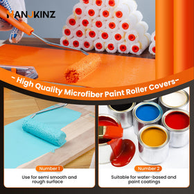 HANJKINZ microfiber roller cover delivers smooth, even coats with any paint.