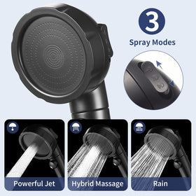 Hanlian premium ABS material keeps the shower head lightweight and durable.