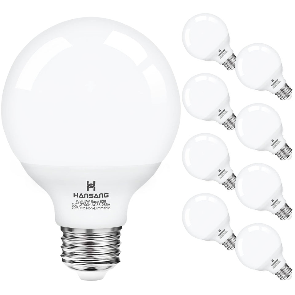 Hansang G25 vanity light bulb 2700k warm white for soft, eye-friendly makeup lighting