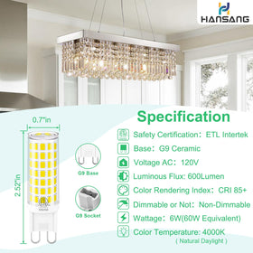 Hansang G9 bi-pin ceramic base offers cool operation and durability