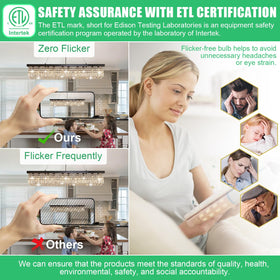 Hansang safety certifications ETL CE FCC RoHS on LED bulbs