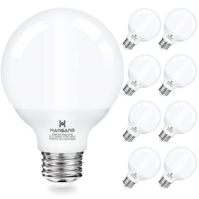 Hansang vanity light bulb 5000K 8-pack for bright, even makeup lighting.