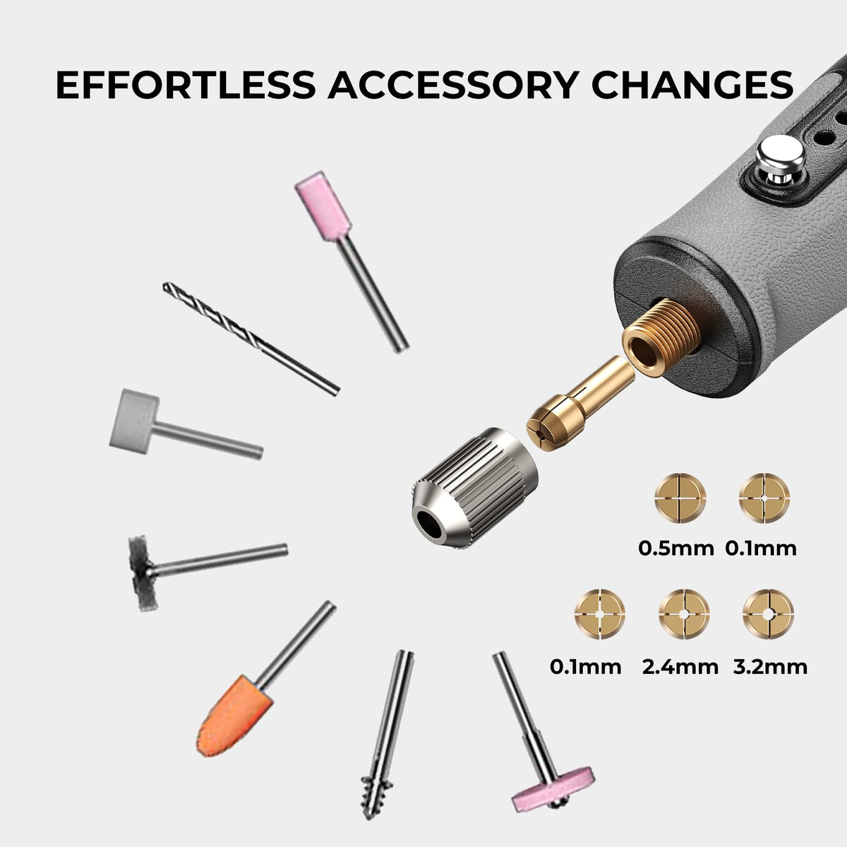 Hansmaker 5-speed control handles delicate engraving to heavy polishing tasks.