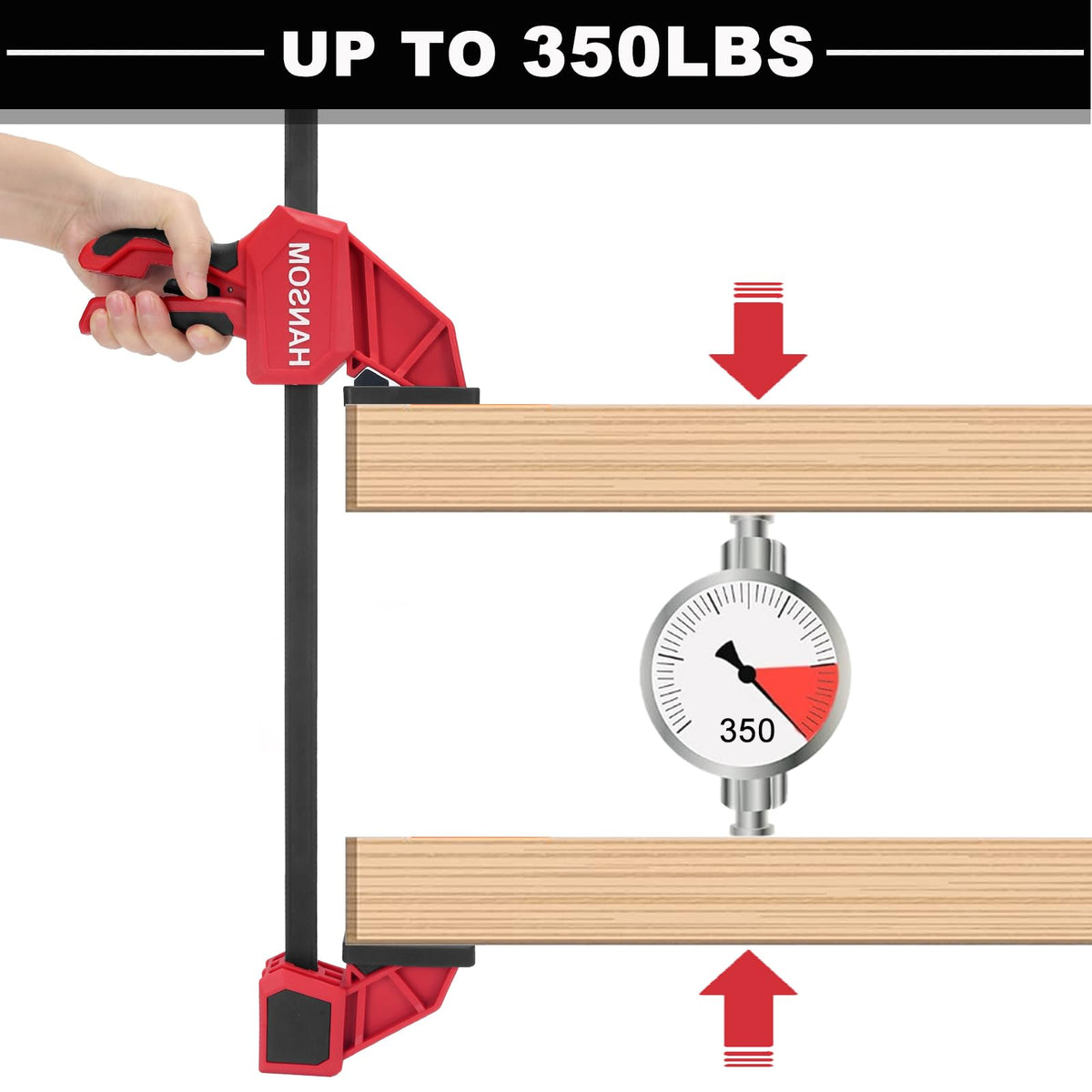 HANSOM bar clamps 24 inch demonstrate 24-inch reach for wide panel assemblies.