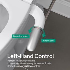 Hansrapo bidet in rear wash mode with adjustable pressure and flow