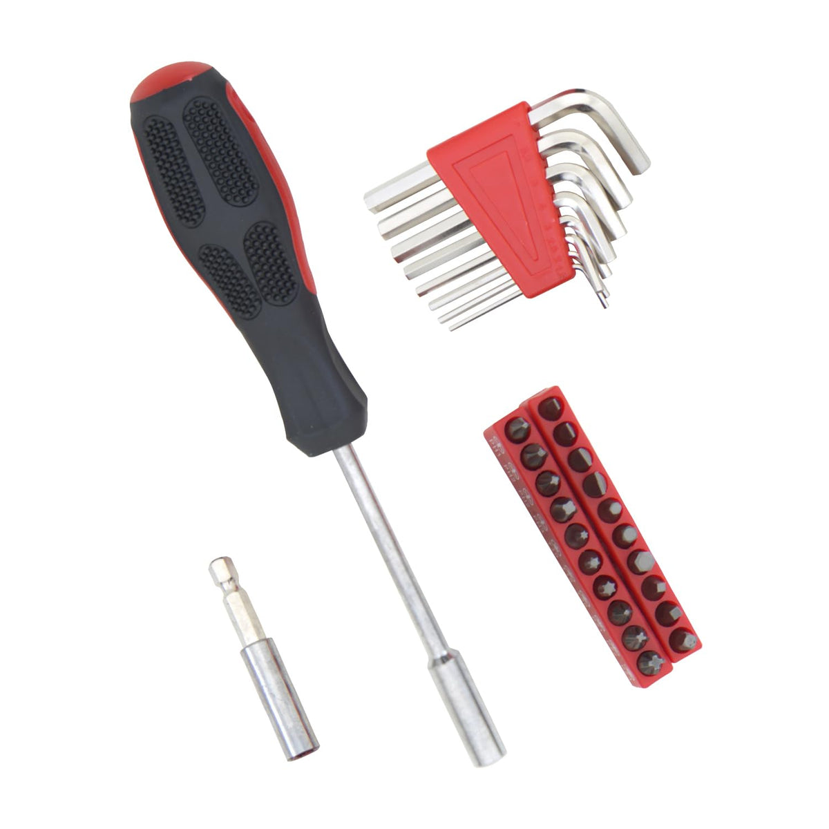 Hantinstom portable toolbox with carrying handle for easy transport.