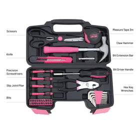 Hantinstom compact toolbox with carrying handle for portable DIY projects