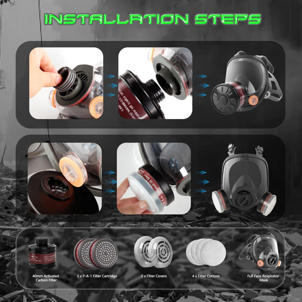 HANUU activated carbon filter compatible with 40mm interfaces