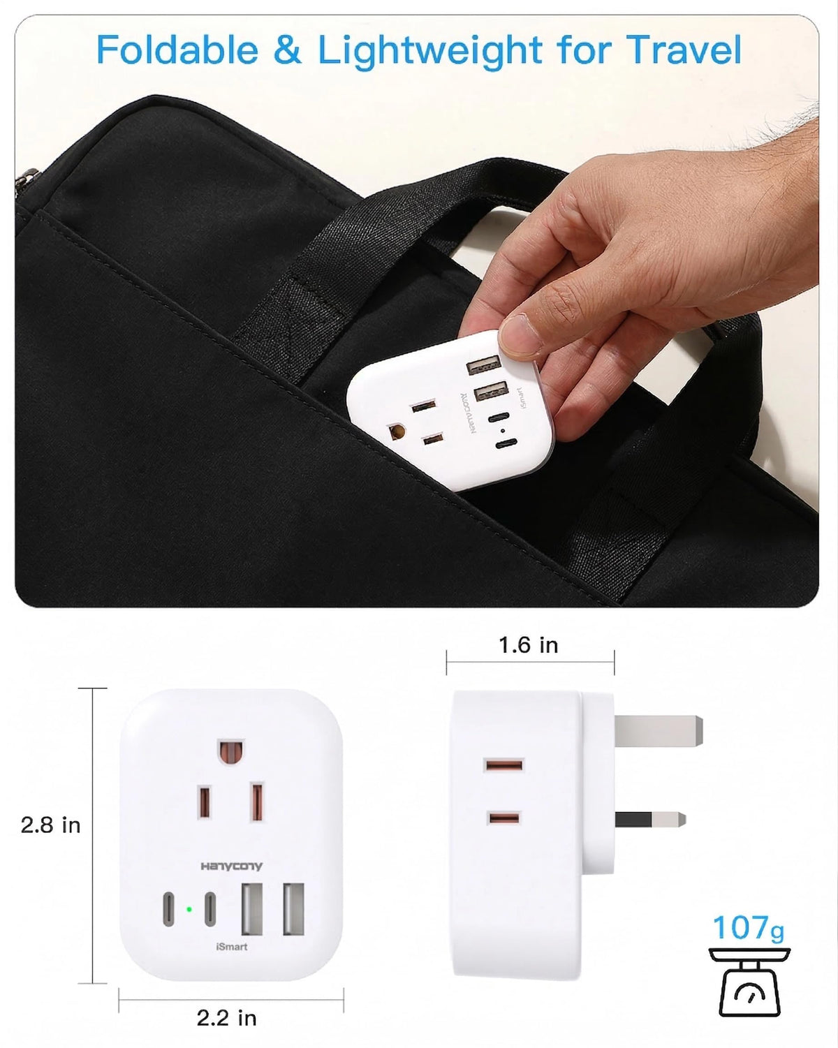 HANYCONY smart charging detects devices for efficient charging across ports