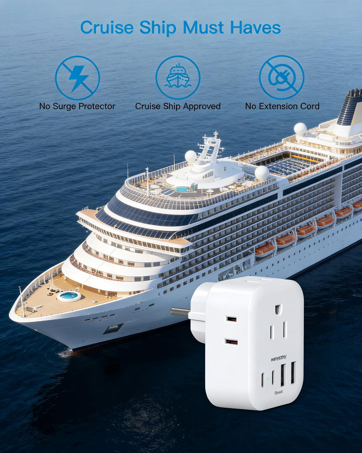 HANYCONY two-pack travel adapter set included for trips