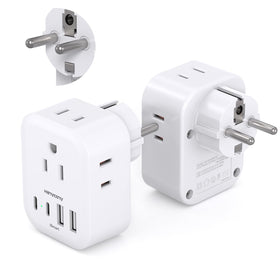 HANYCONY Type E/F travel adapter in a compact design for easy packing