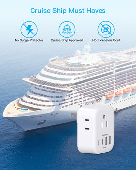 HANYCONY US to Japan adapter; compact, 2 USB-C ports ready.