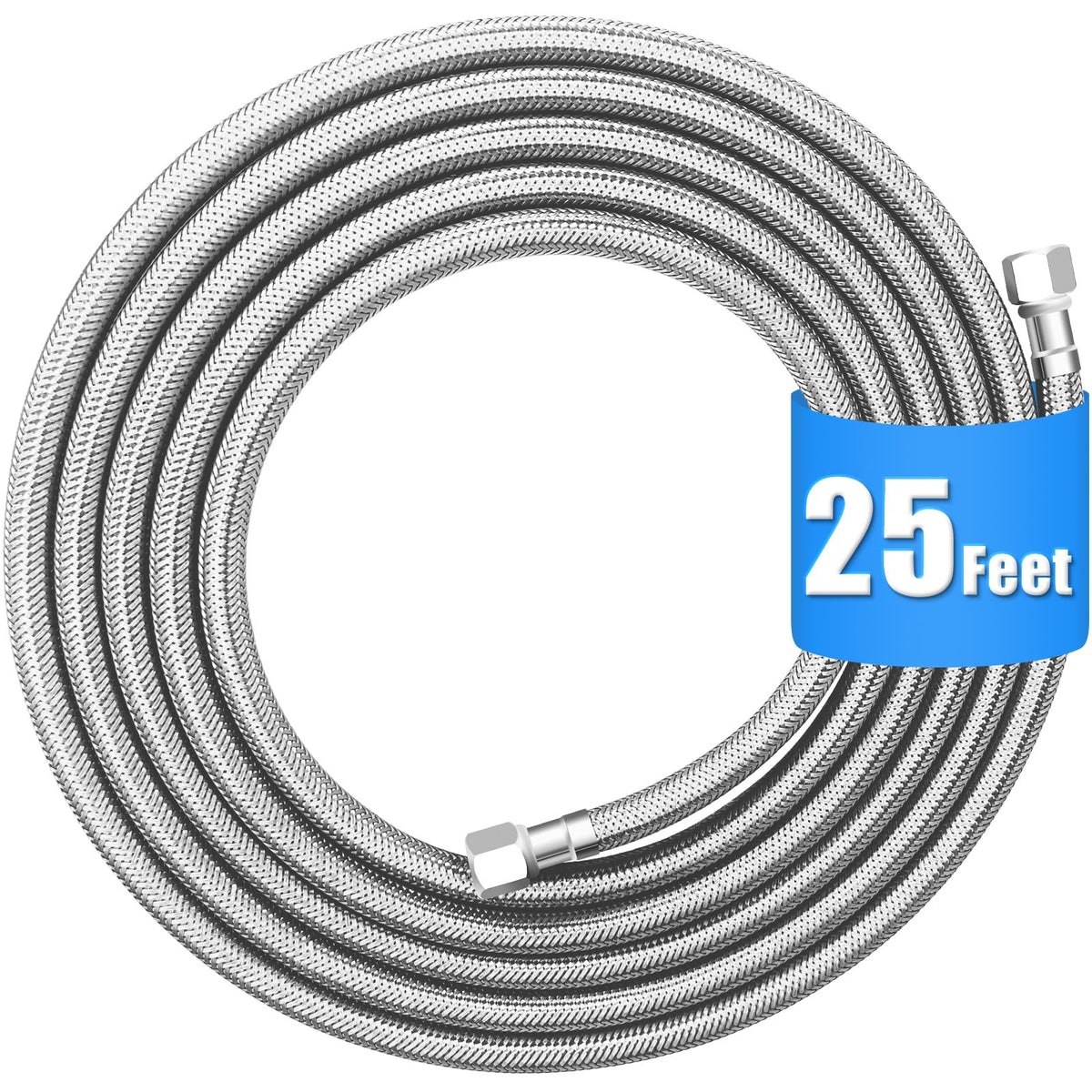HAOCHEN 25ft stainless steel braided ice maker line for secure connections and durability