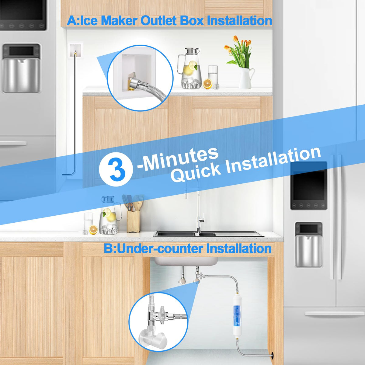 HAOCHEN compatible with Samsung, GE, LG, Whirlpool, Frigidaire refrigerators