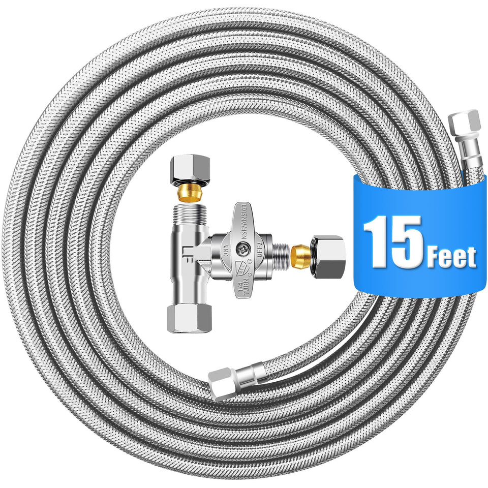 HAOCHEN refrigerator water line with stainless steel braided exterior for durable hookup and leak prevention.