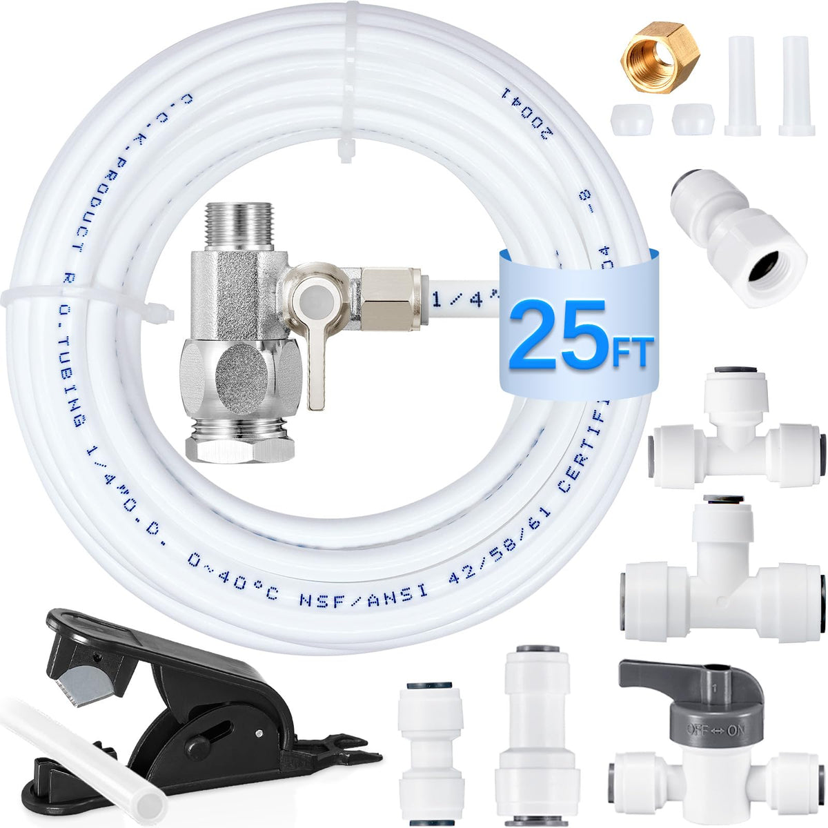 HAOCHEN refrigerator water line kit 25 ft tubing for seamless fridge hookup