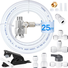 HAOCHEN refrigerator water line kit 25 ft tubing for seamless fridge hookup
