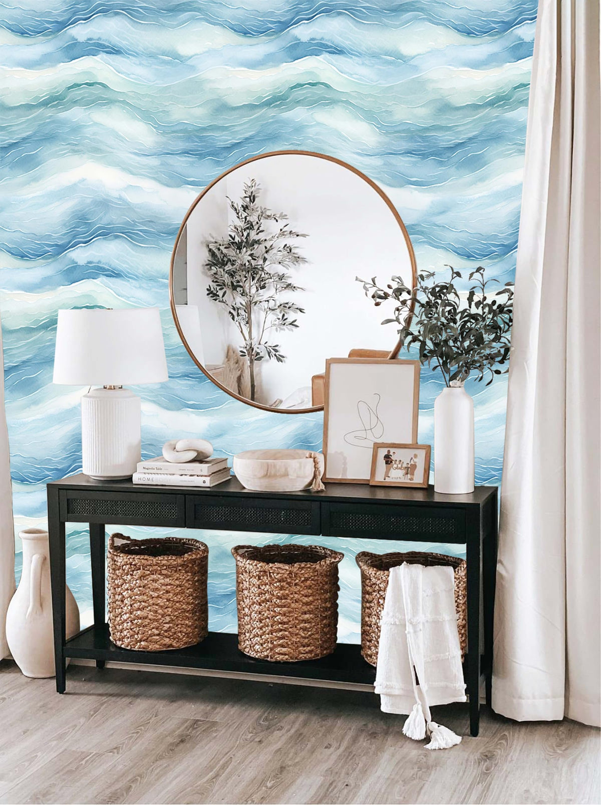 HAOKHOME wallpaper for kitchen backsplashes with coastal charm