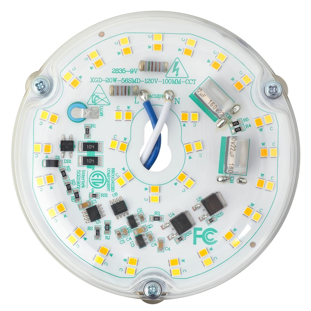 HAOLEDI 4-inch LED ceiling fan light installed for compact, bright ceiling illumination.